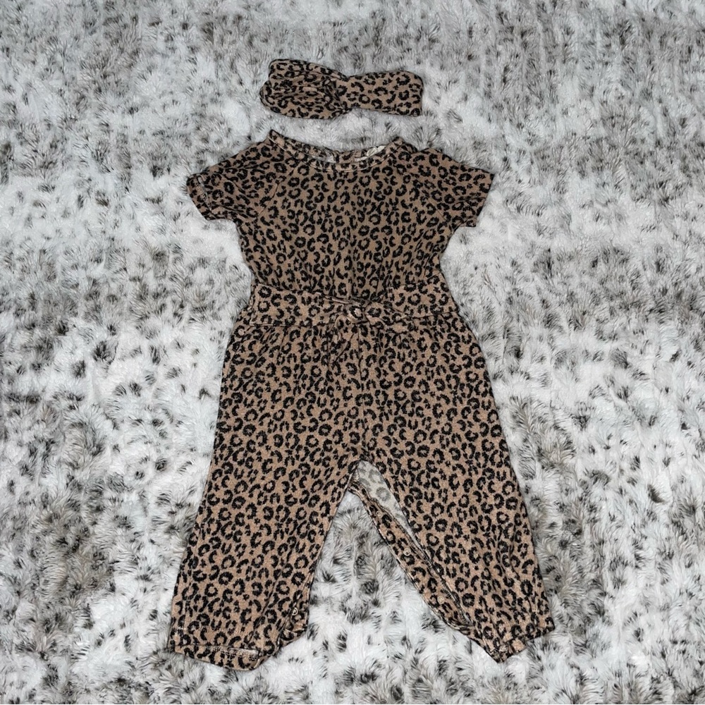 Jessica Simpson Cheetah Print Romper (12M)